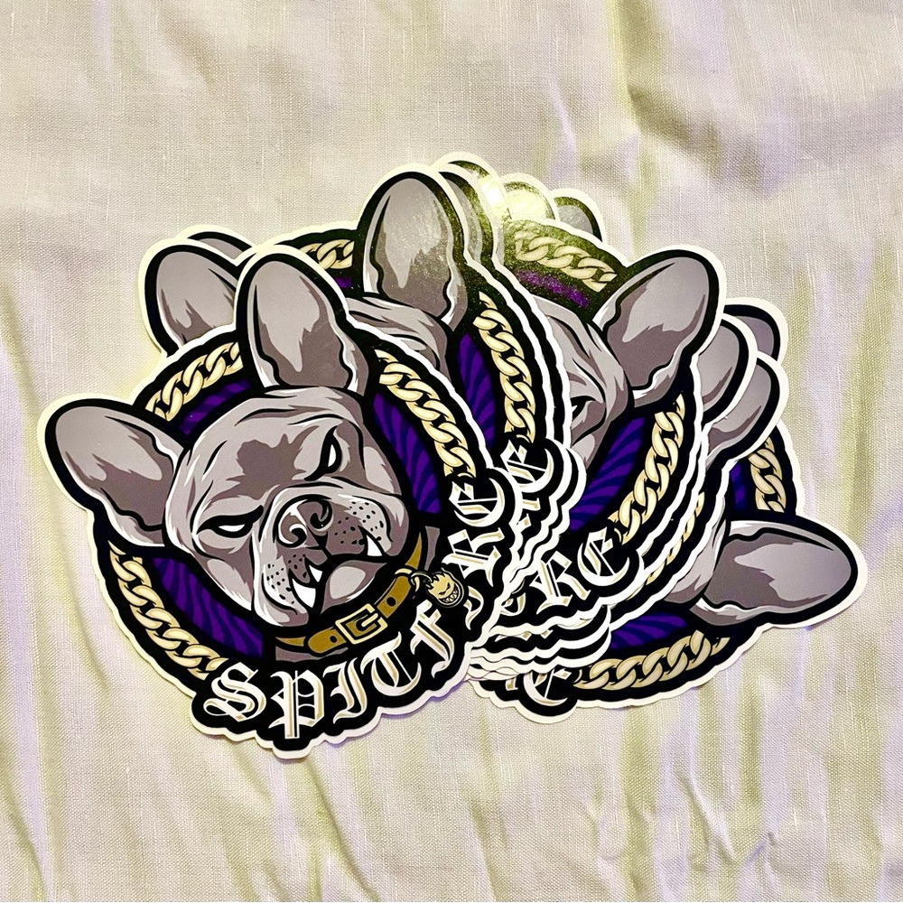 10 Spitfire Wheels French Bulldog Die Cut Sticker - Skating Skateboarding - NEW